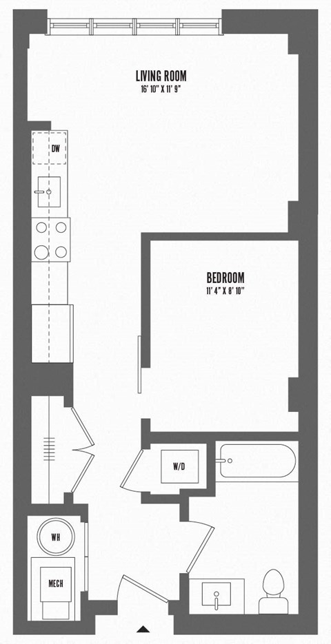 1 bedroom 1 bathroom Floor plan at The Enclave, New Jersey, 07310
